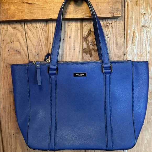 Kate Spade New York Royal Blue Saffiano Leather Tote Bag - Picture 6 of 15